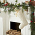 Cream Tacked Snowflake Christmas Stocking in Wool - ARCADIA HOME